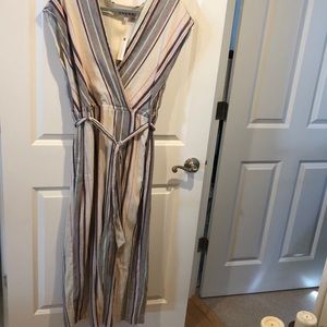 Striped Anthropologie jumpsuit